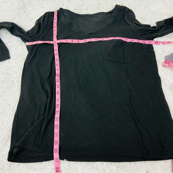 Unbranded Black V-Neck Long Sleeve pocket Top size large - Picture 11 of 12